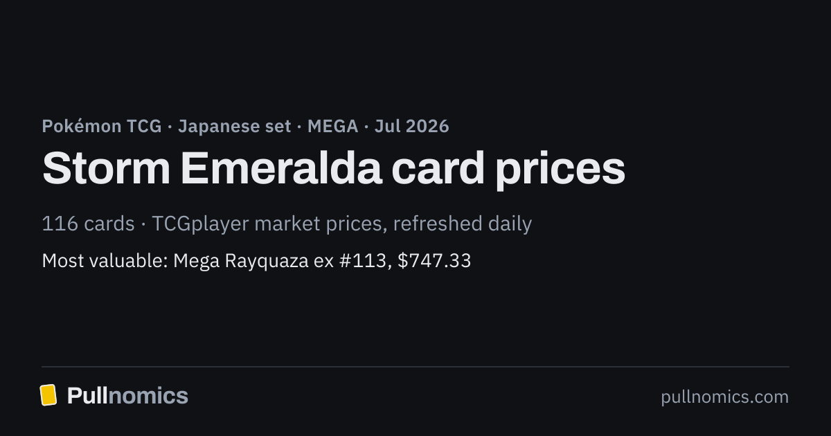 Storm Emeralda (Japanese) card list and prices – m6 · Pullnomics